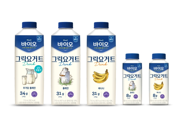 ▲ 매일유업 매일 바이오 그릭요거트 드링크 제품라인업ⓒ매일유업