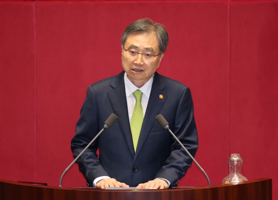 ▲ 조현 외교부 장관이 23일 서울 여의도 국회에서 열린 제427회 국회(임시회) 제2차 본회의에서 신임 국무위원 인사를 하고 있다. ⓒ뉴시스