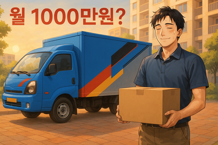 ▲ 최근 택배기사 A씨의 수익 공개가 큰 화제를 모았다. ⓒChat GPT 합성