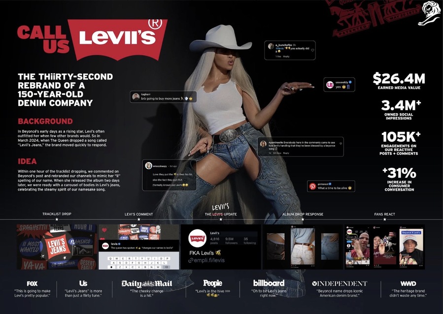 ▲ 리바이스의 'Call us Levii's' 캠페인. ©Cannes Lions