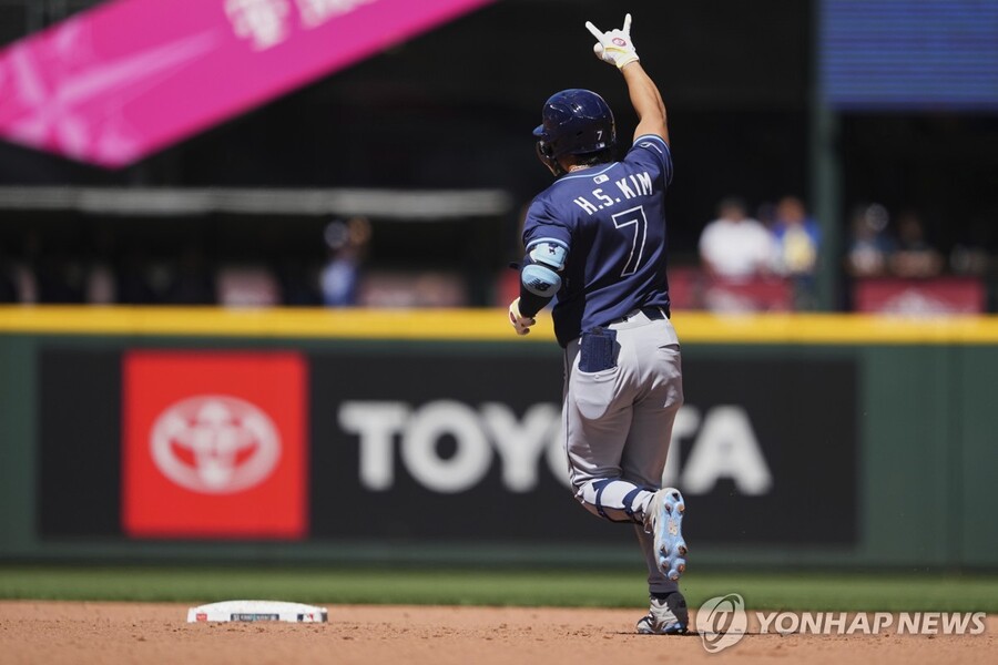 ▲ 탬파베이 김하성이 시즌 2호 홈런, 시즌 2호 2루타를 날렸다.ⓒ연합뉴스 제공