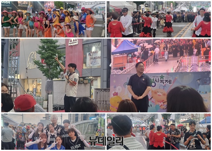 ▲ 대전 0시 축제에 이장우 대전시장과 실버모델, 대학 동아리, 청년 밴드, 가족 참가자들이 저마다의 개성과 흥이 만발한 가운데 관객들이 환호하고 있다.ⓒ김경태 기자