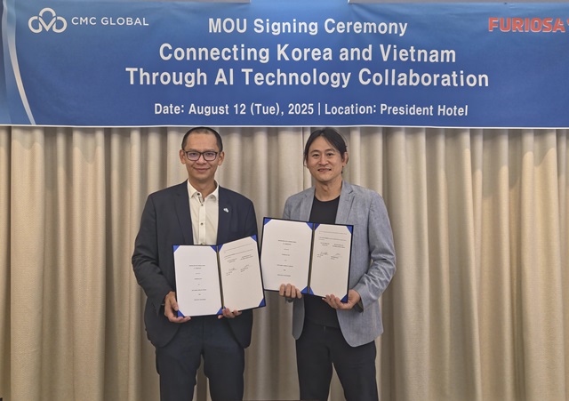 ▲ CMC Global 당 응옥 바오(Dang Ngoc Bao) 대표(좌), 퓨리오사AI 백준호 대표(우).ⓒ퓨리오사AI