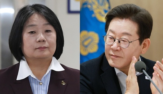 ▲ 이재명 대통령(오른쪽)과 윤미향 전 더불어민주당 의원.ⓒ뉴시스·뉴데일리DB