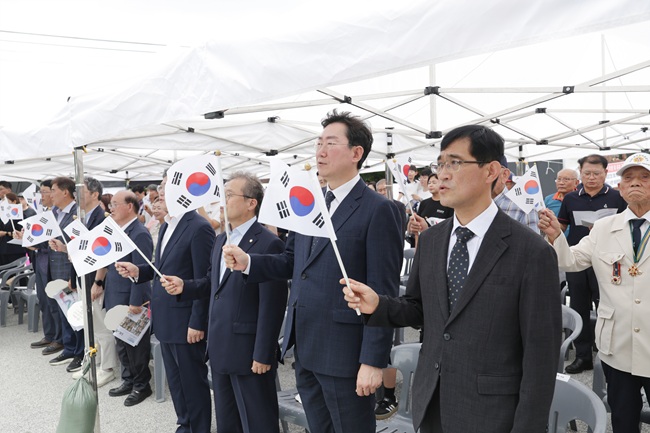 ▲ '제80주년 광복절' 기념행사 장면. ⓒ원주시