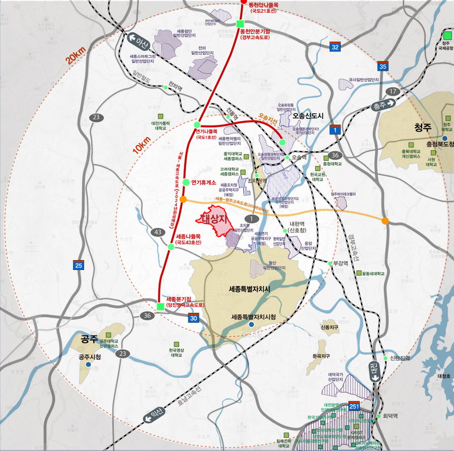 ▲ 세종스마트 국가산업단지 조성사업 위치도.ⓒ세종도시교통공사