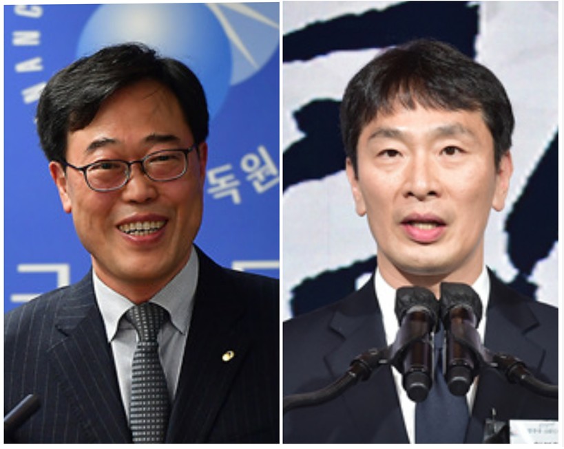 ▲ 김기식(왼쪽) 전 금감원장, 이복현 전 금감원장. ⓒ뉴데일리 DB.