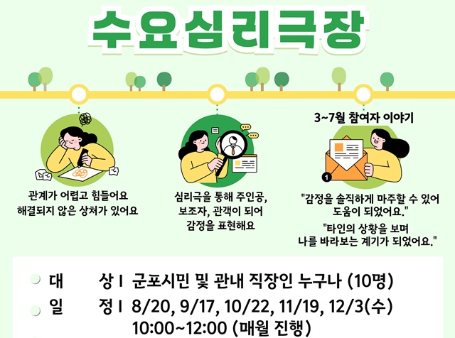 ▲ 군포시가족센터  '수요심리극장' 홍보 포스터. ⓒ군포시 제공