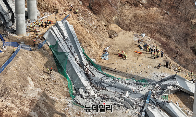 ▲ 세종~안성 고속도로 교량 붕괴사고 현장. ⓒ서성진 기자