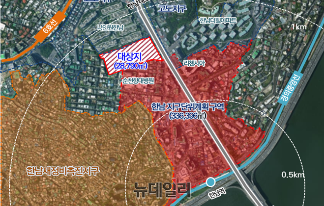 ▲ 용산구 한남동 670번지 위치도 ⓒ서울시