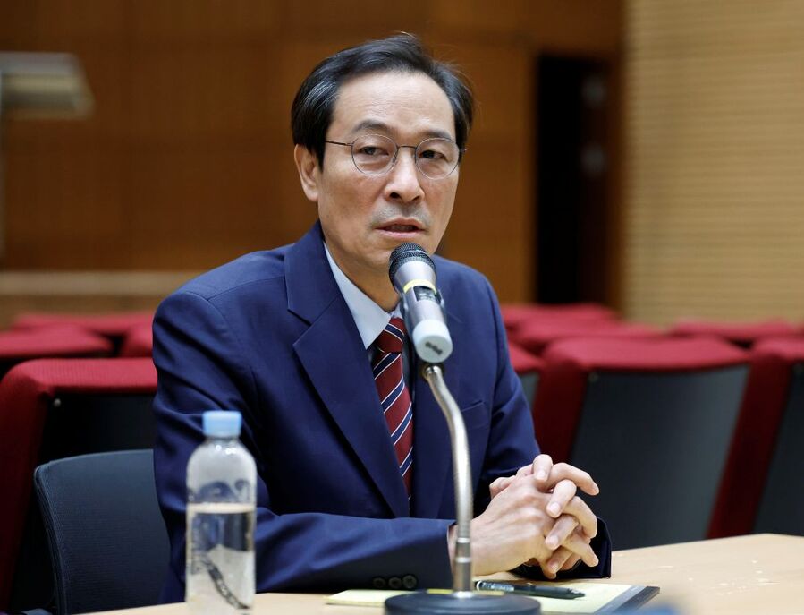 ▲ 우상호 정무수석이 21일 서울 용산 대통령실 청사에서 국정 현안 관련 기자간담회를 하고 있다. ⓒ뉴시스