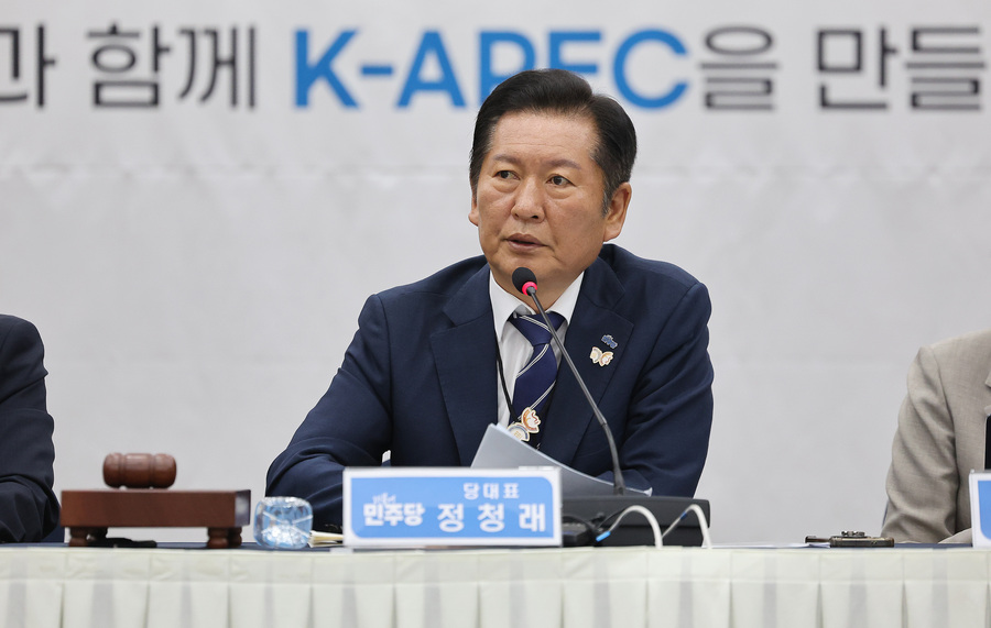 ▲ 정청래 더불어민주당 대표가 20일 경북 경주시 경주화백컨벤션센터(하이코·HICO)에서 열린 제150차 경북 현장 최고위원회의에서 발언하고 있다. 2025.08.20.  ⓒ뉴시스