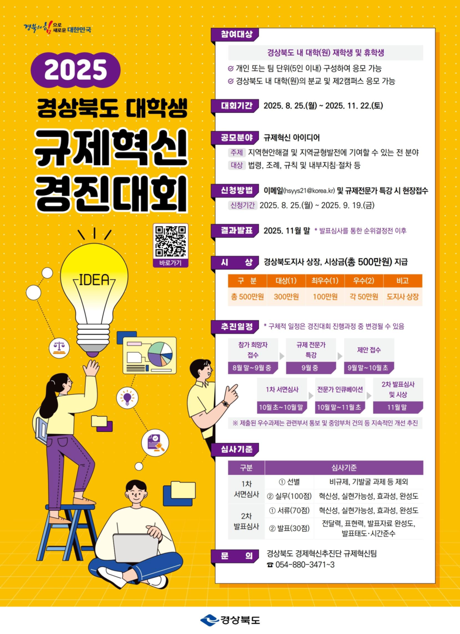 ▲ 2025 경상북도 대학생 규제혁신 경진대회 포스터.ⓒ경북도