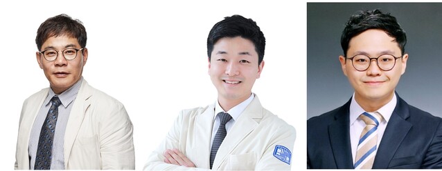 ▲ (좌측부터)서울성모병원 순환기내과 장기육ㆍ이관용 교수, 국군수도병원 김상현 교수. ⓒ서울성모병원