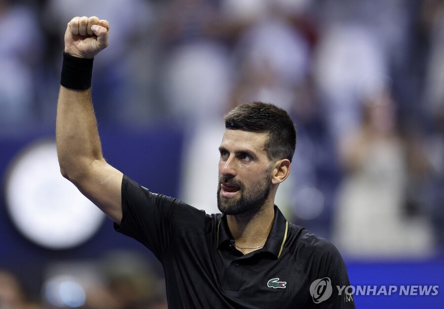 ▲ 테니스의 전설 조코비치가 US오픈 1회전을 통과했다.ⓒ연합뉴스 제공
