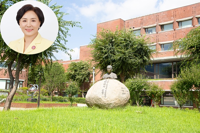 ▲ 덕성여자대학교 전경. 좌측 상단은 김건희 총장.ⓒ덕성여대