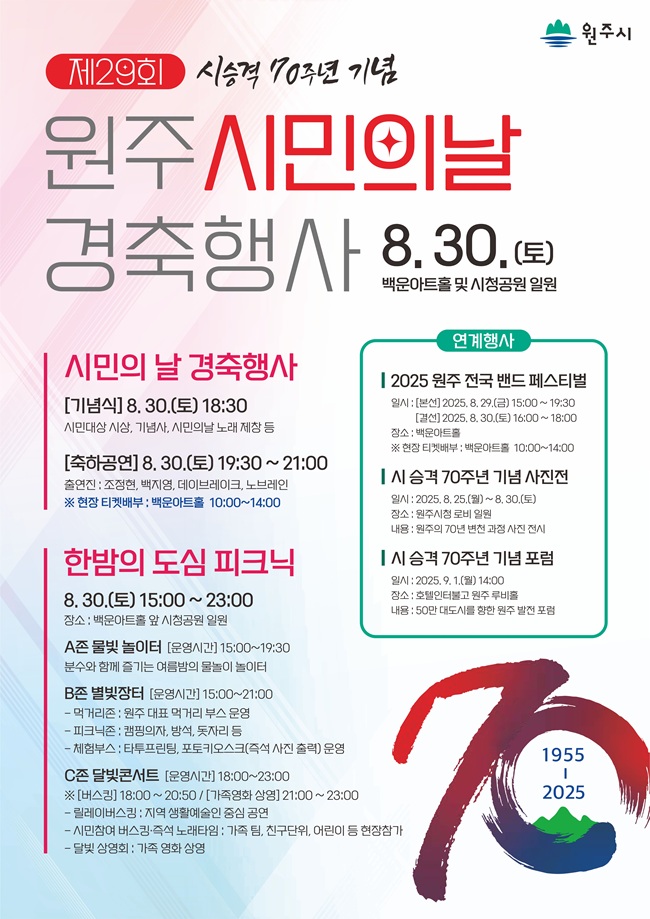 ▲ 원주 시민의 날 경축행사 포스터. ⓒ원주시