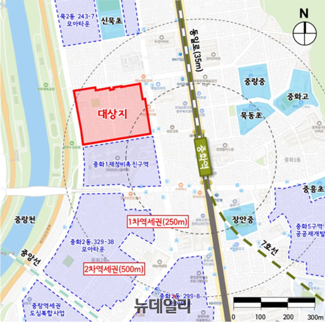 ▲ 중랑구 중화동 309-39일대 위치도 ⓒ서울시