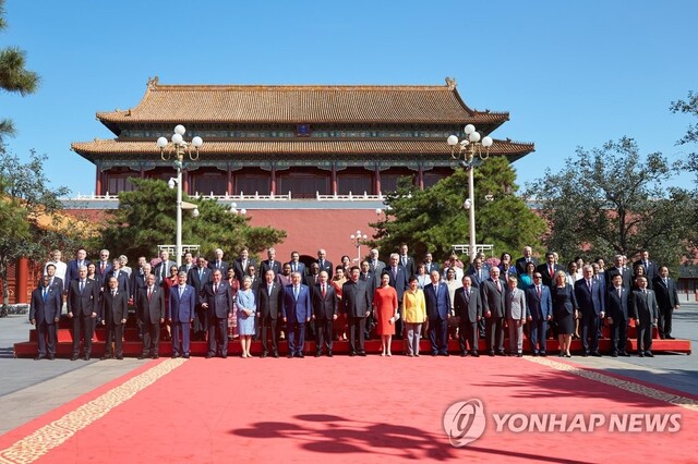 ▲ 지난 2015년 중국 전승절 기념행사 참석한 각국 정상들.ⓒ연합뉴스