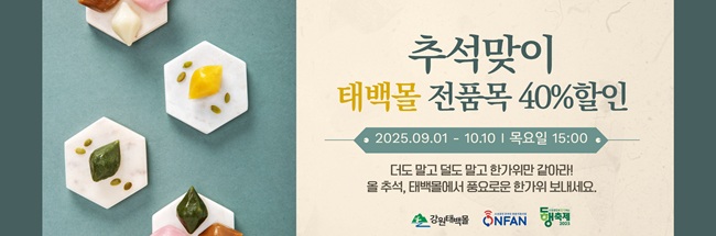 ▲ 강원태백몰 추석맞이 특별 기획전 홍보물. ⓒ태백시