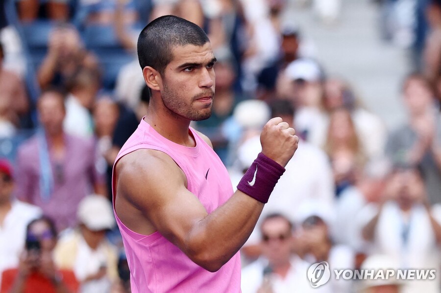 ▲ 세계 랭킹 2위 카를로스 알카라스가 US오픈 테니스대회 8강에 안착했다. ⓒ연합뉴스 제공