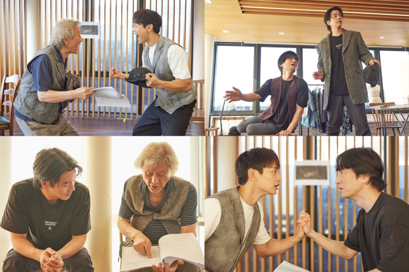 ▲ 연극 '고도를 기다리며를 기다리며' 연습 현장.ⓒ파크컴퍼니