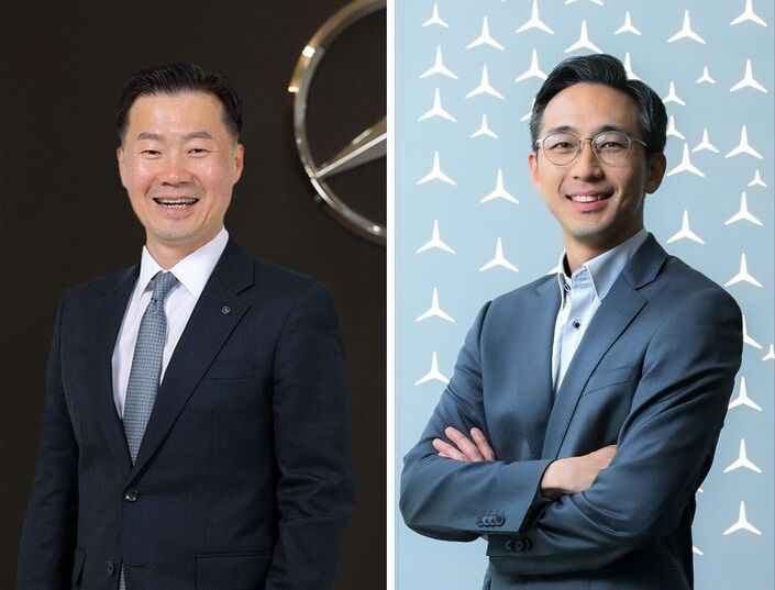 ▲ (왼쪽부터)이상국 메르세데스-벤츠 코리아 디지털, 마케팅 및 커뮤니케이션 부문 총괄 부사장, 김은중 메르세데스-벤츠 코리아 제품 및 세일즈 부문 총괄 부사장. ⓒ벤츠코리아