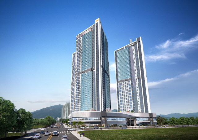 ▲ e편한세상 삼천포 오션프라임 투시도. ⓒDL이앤씨