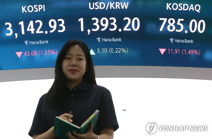 ▲ 1일 오후 서울 중구 하나은행 본점 딜링룸 현황판에 코스피 지수, 원/달러 환율, 코스닥 지수가 표시돼 있다. ⓒ연합뉴스