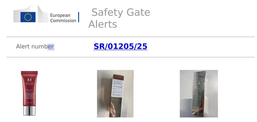 ▲ 세이프티 게이트에서 밝힌 금지 성분이 검출된 에이블씨엔씨의 미샤 M 퍼펙트 커버 비비크림