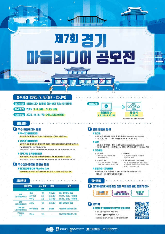 ▲ 제7회 경기마을미디어 공모전 안내 포스터. ⓒ경기콘텐츠진흥원 제공