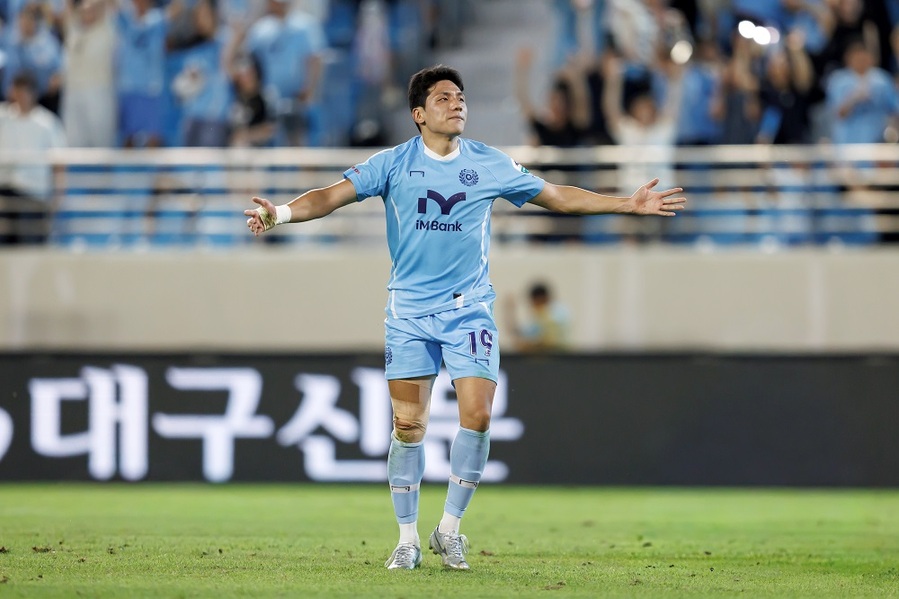 ▲ 멀티골을 넣으며 대구를 17경기 만에 승리로 이끈 박대훈이 K리그1 28라운드 MVP에 선정됐다.ⓒ한국프로축구연맹 제공