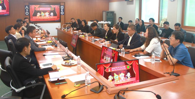 ▲ 상명대학교와 태국 문화부 문화진흥국 관계자들이 태국의 웹툰 산업 발전과 인재 양성을 위한 협력 방안에 대해 협의하고 있다.ⓒ상명대