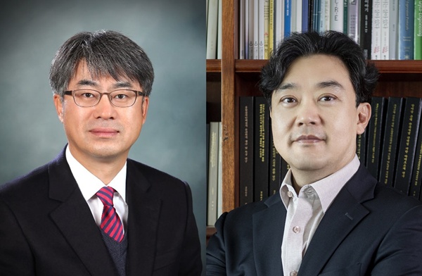 ▲ (왼쪽부터) 김종승 고려대 화학과 교수,차형준 POSTECH 화학공학과 교수. ⓒ한국도레이