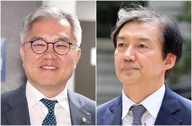 ▲ 최강욱 민주당 교육연수원장(왼쪽)과 조국 전 조국혁신당 대표. ⓒ뉴시스