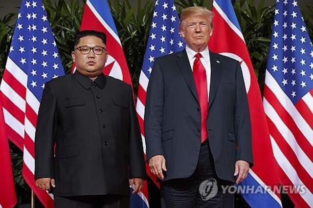 ▲ 2018년 북미정상회담 당시 김정은 북한 국무위원장과 도널드 트럼프 미국 대통령. 출처=APⓒ연합뉴스