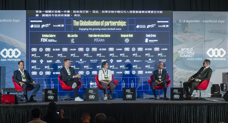 ▲ 축구연맹이 '월드풋볼섭밋 홍콩 2025'에서 K리그의 해외 사업 전략과 아시아 시장 진출 계획을 소개했다.ⓒ한국프로축구연맹 제공