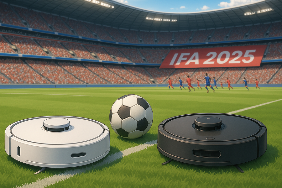▲ 중국 브랜드들이 IFA 2025에서 축구 마케팅을 진행했다. ⓒChat GPT 합성