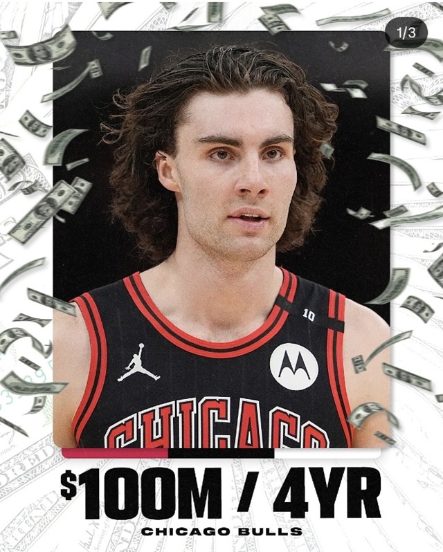 ▲ NBA 시카고 불스가 조시 기디와 연장 계약을 체결했다. 250910 사진=ESPN 인스타그램 갈무리. ⓒESPN