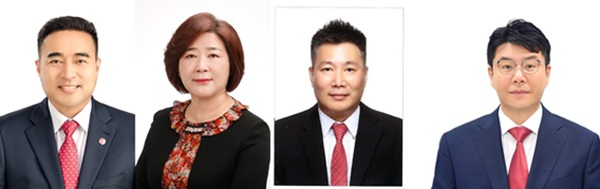 ▲ 왼쪽부터 김영삼 의원, 안경자 의원, 황경아 의원, 정명국 의원.ⓒ대전시의회
