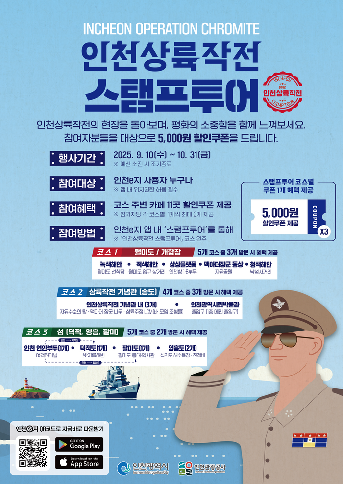 ▲ 인천상륙작전 모바일 스탬프투어 안내 포스터 ⓒ 인천시 제공