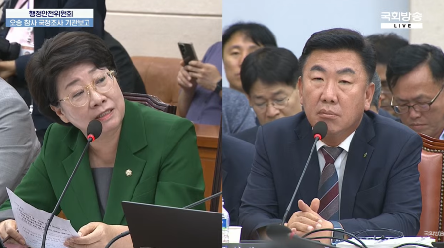 ▲ 이범석 청주시장이 10일 국회에서 열린 오송지하차도참사 국정조사에 출석, 의원의 질의에 답변하고 있다. ⓒ국회방송 캡처