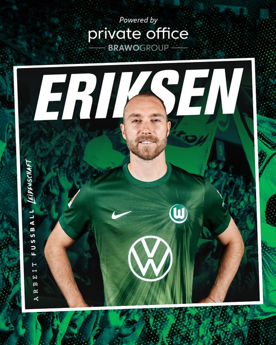 ▲ 기적의 아이콘 에릭센이 독일 볼프스부르크로 이적해 새로운 도전에 나섰다.ⓒ볼프스부르크 제공