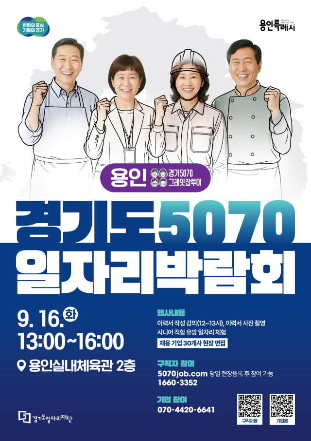 ▲ 2025 경기도 5070 일자리박람회 in 용인 포스터ⓒ경기도일자리재단 제공
