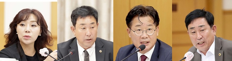 ▲ 왼쪽부터 김민숙 의원, 이효성 의원, 이재경 의원, 이효성 의원.ⓒ대전시의회