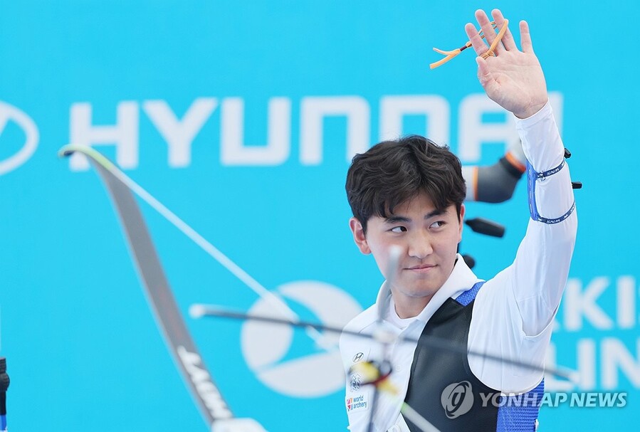 ▲ 김제덕이 2025 광주 세계양궁선수권대회에서 남자 개인전 '동메달'을 따냈다.ⓒ연합뉴스 제공
