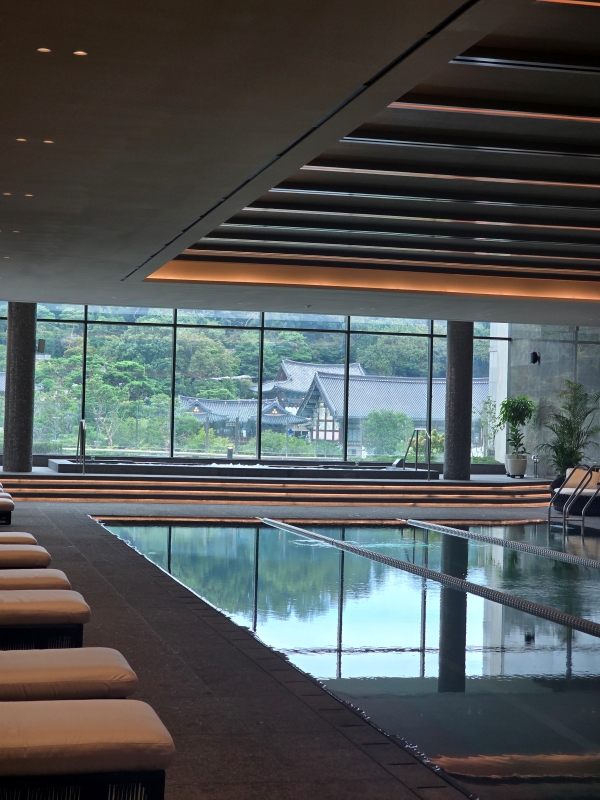 ▲ 수영장에서는 봉은사 전경을 조망할 수 있다.ⓒ최신혜 기자