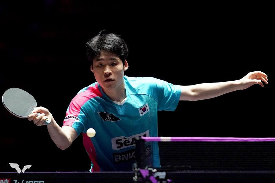 ▲ 장우진이 WTT 챔피언스 마카오에서 한국 선수로는 유일하게 8강에 올랐다.ⓒWTT 제공