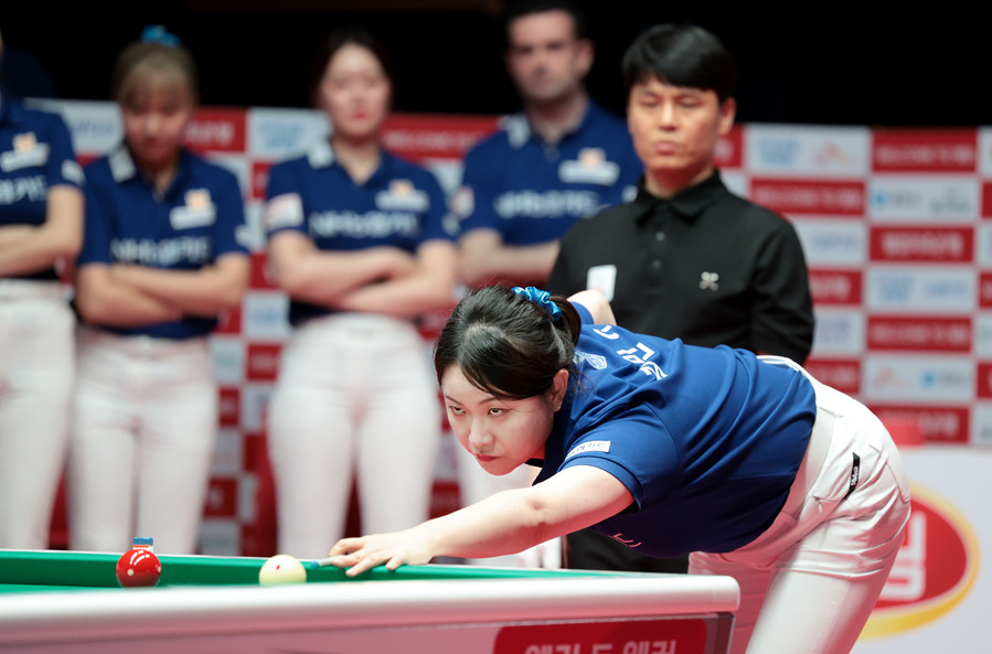 ▲ PBA 팀리그 2라운드 최하위 NH농협카드가 3라운드 첫 경기에서 극적인 역전승을 거뒀다.ⓒPBA 제공