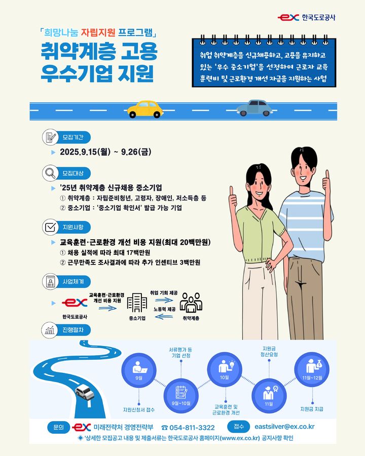 ▲ 한국도로공사의 '희망나눔 자립지원 프로그램' 참여기업 모집 포스터 ⓒ한국도로공사